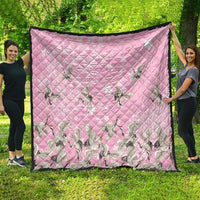 Cranes Sakura Floral Pink Pastel Quilt Hawaii Japan Culture - Polynesian Pride