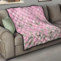 Cranes Sakura Floral Pink Pastel Quilt Hawaii Japan Culture - Polynesian Pride