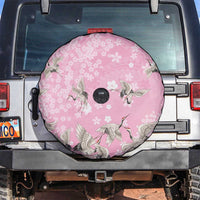 Cranes Sakura Floral Pink Pastel Spare Tire Cover Hawaii Japan Culture - Polynesian Pride