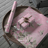 Cranes Sakura Floral Pink Pastel Wrapping Paper Hawaii Japan Culture