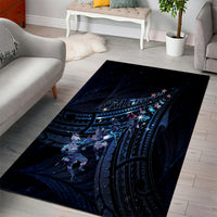 Matariki Paua Shell New Zealand Area Rug Haka Dance At The Starry Night LT01 - Polynesian Pride