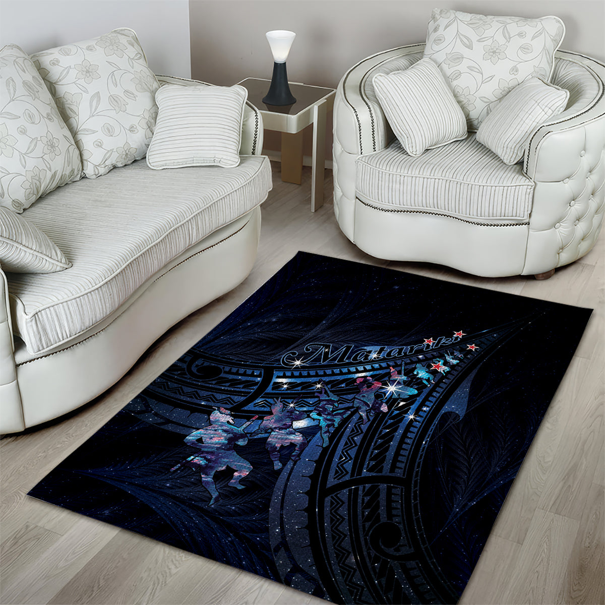 Matariki Paua Shell New Zealand Area Rug Haka Dance At The Starry Night LT01 - Polynesian Pride