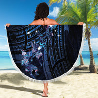 Matariki Paua Shell New Zealand Beach Blanket Haka Dance At The Starry Night LT01 - Polynesian Pride