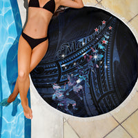 Matariki Paua Shell New Zealand Beach Blanket Haka Dance At The Starry Night LT01 - Polynesian Pride