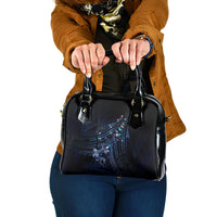 Matariki Paua Shell New Zealand Shoulder Handbag Haka Dance At The Starry Night LT01 One Size Black - Polynesian Pride