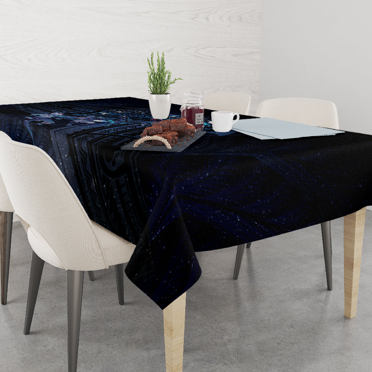 Matariki Paua Shell New Zealand Tablecloth Haka Dance At The Starry Night LT01 - Polynesian Pride