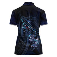 Personalised Matariki Paua Shell New Zealand Women Polo Shirt Haka Dance At The Starry Night