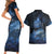 Personalised Matariki Kiwi Couples Matching Short Sleeve Bodycon Dress and Hawaiian Shirt Silver Fern