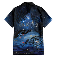 Personalised Matariki Kiwi Family Matching Off Shoulder Short Dress and Hawaiian Shirt Silver Fern LT01 - Polynesian Pride