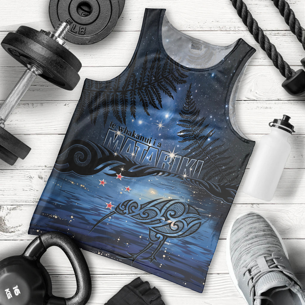 Personalised Matariki Kiwi Men Tank Top Silver Fern