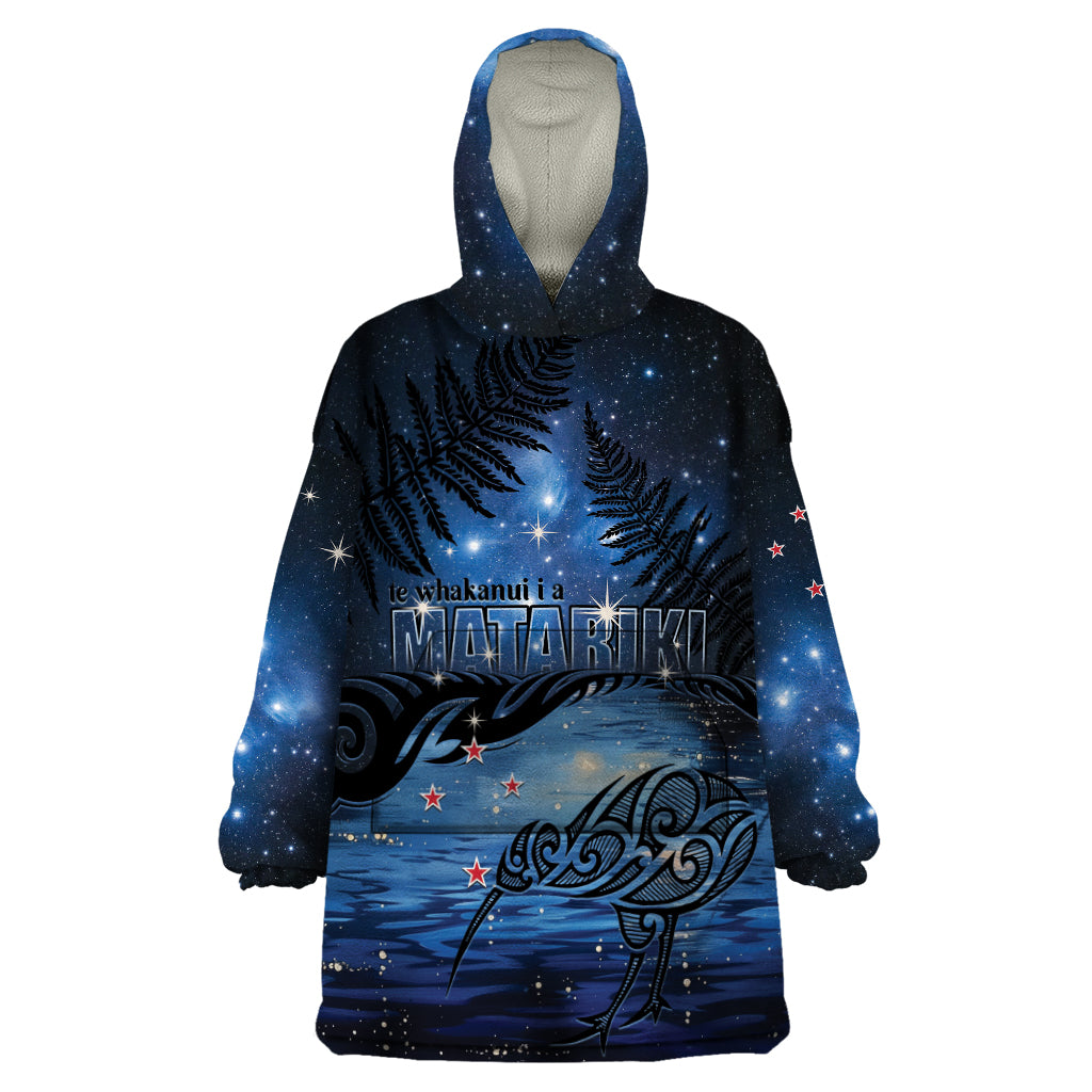 Personalised Matariki Kiwi Wearable Blanket Hoodie Silver Fern