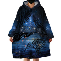 Personalised Matariki Kiwi Wearable Blanket Hoodie Silver Fern