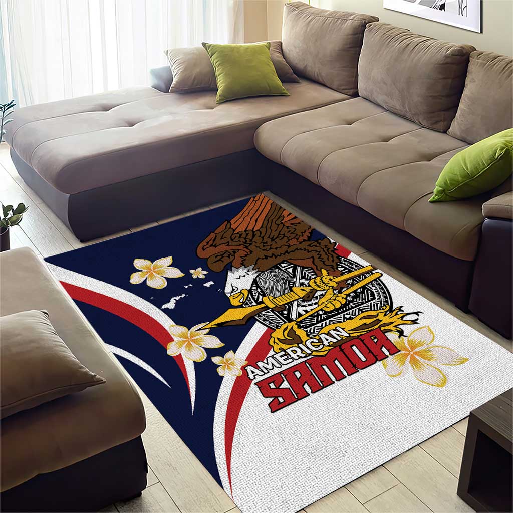 Personalized American Samoa Area Rug Amerika Samoa Bald Eagle LT01 - Polynesian Pride