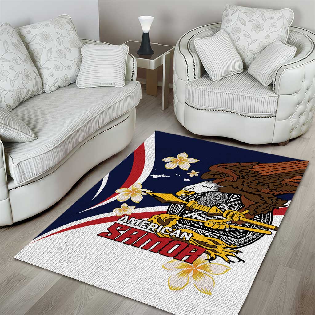 Personalized American Samoa Area Rug Amerika Samoa Bald Eagle LT01 - Polynesian Pride