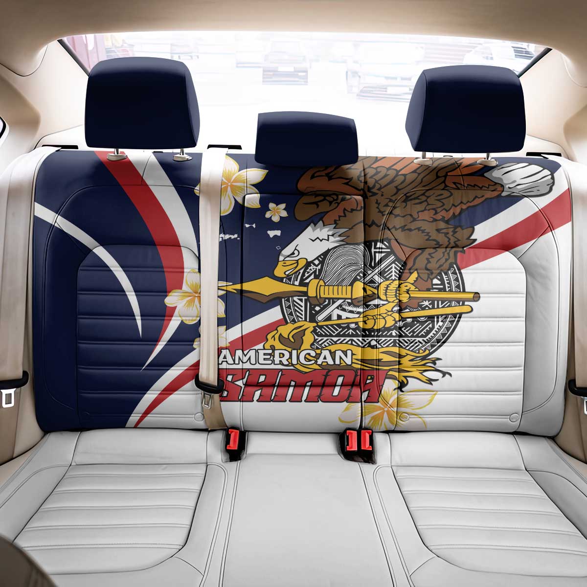 Personalized American Samoa Back Car Seat Cover Amerika Samoa Bald Eagle