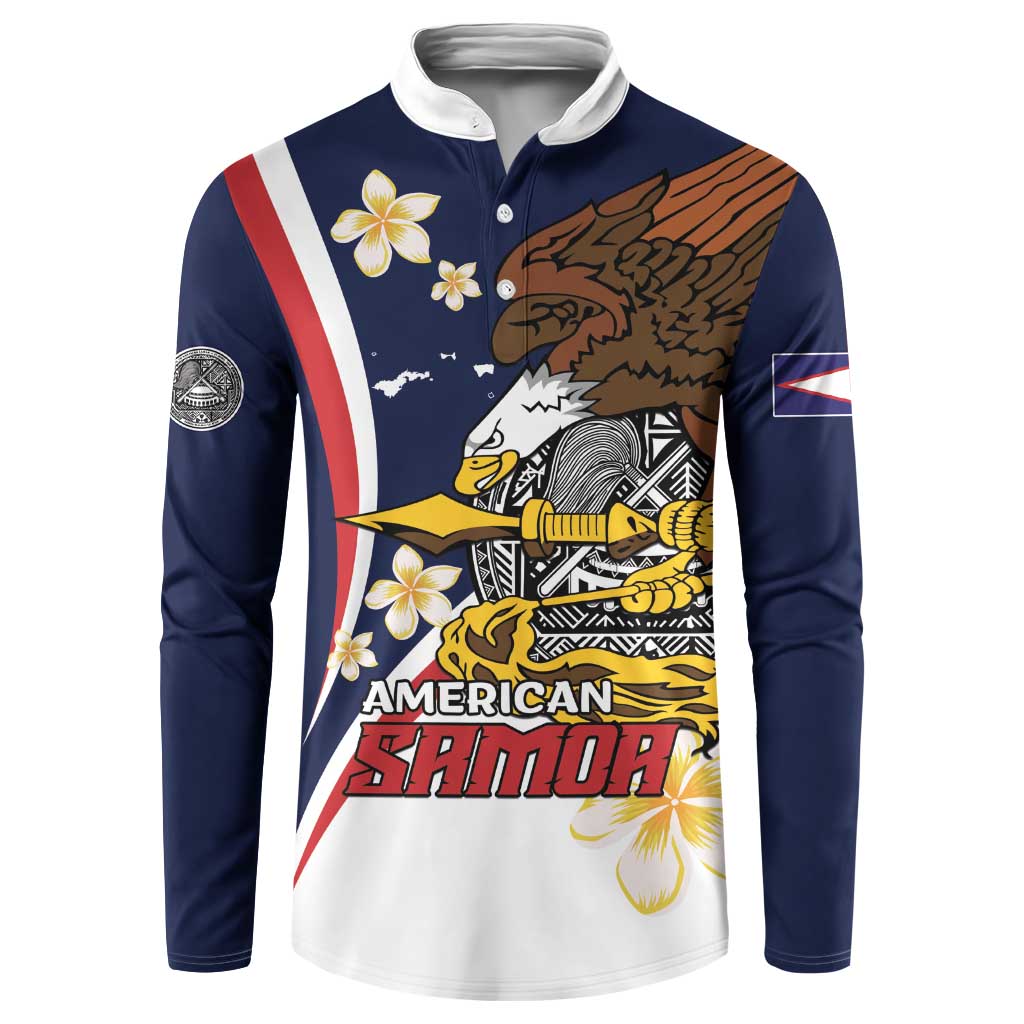 Personalized American Samoa Button Sweatshirt Amerika Samoa Bald Eagle