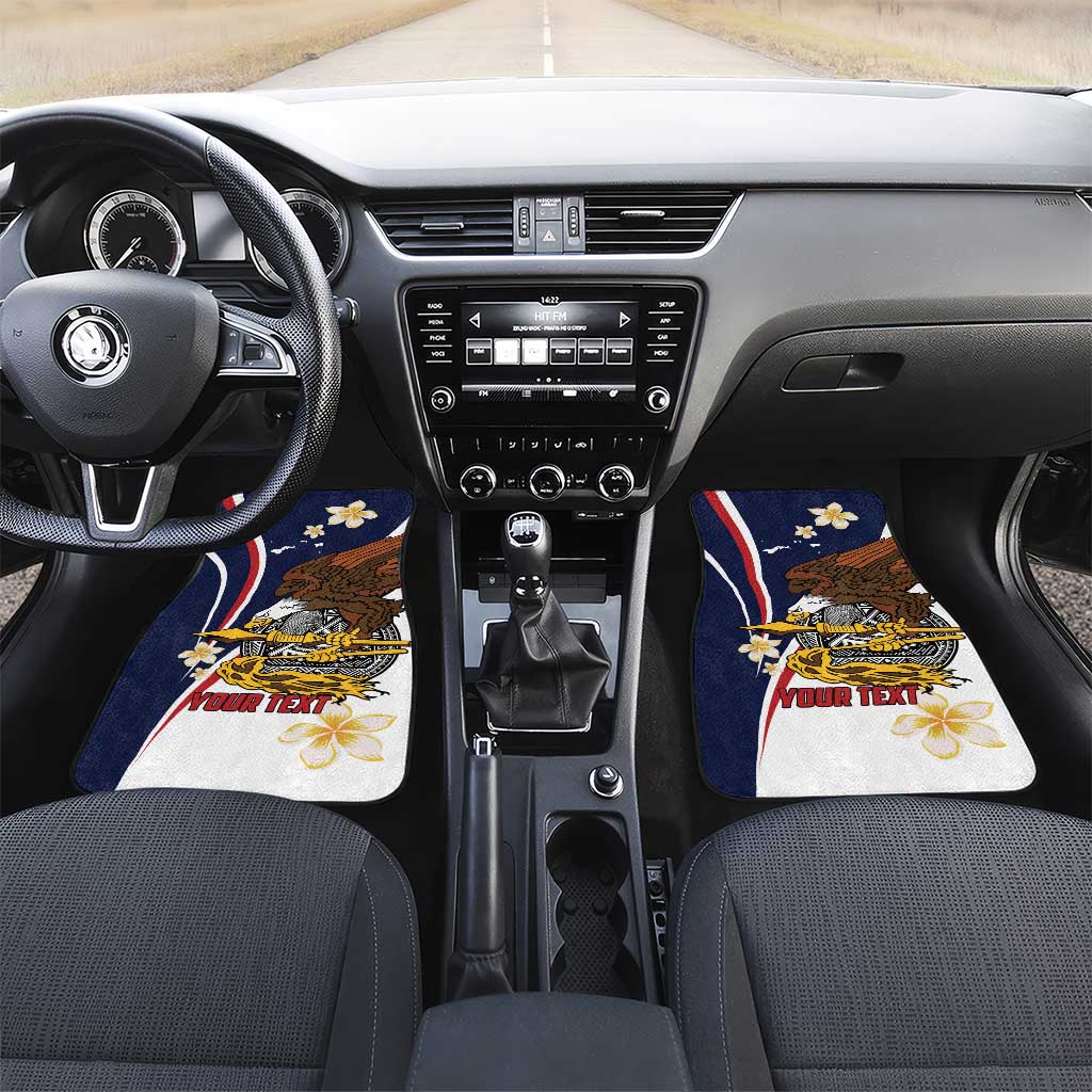 Personalized American Samoa Car Mats Amerika Samoa Bald Eagle LT01 Set 2pcs - Front Blue - Polynesian Pride