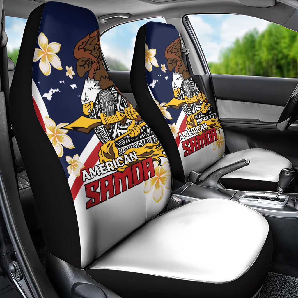 Personalized American Samoa Car Seat Cover Amerika Samoa Bald Eagle