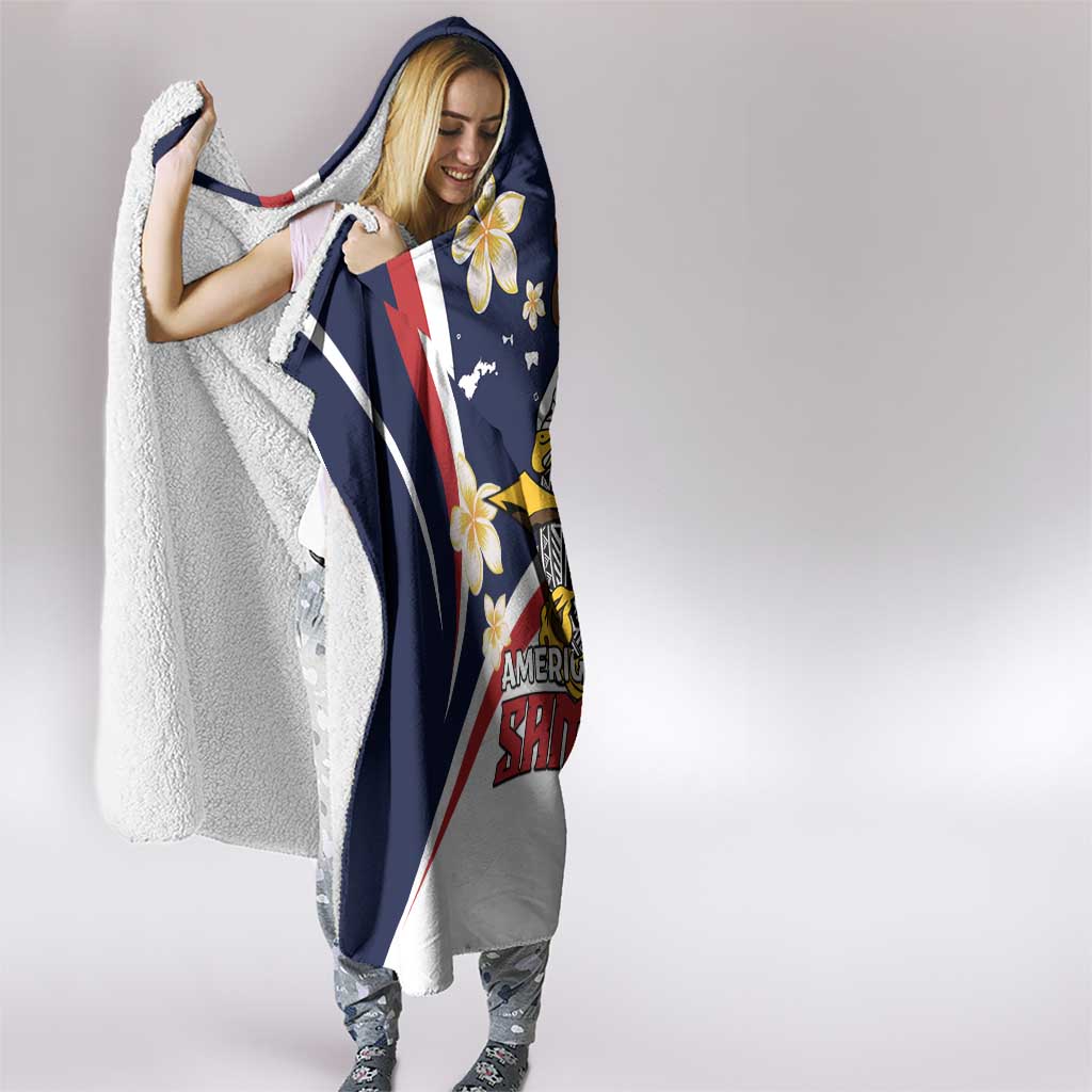 Personalized American Samoa Hooded Blanket Amerika Samoa Bald Eagle