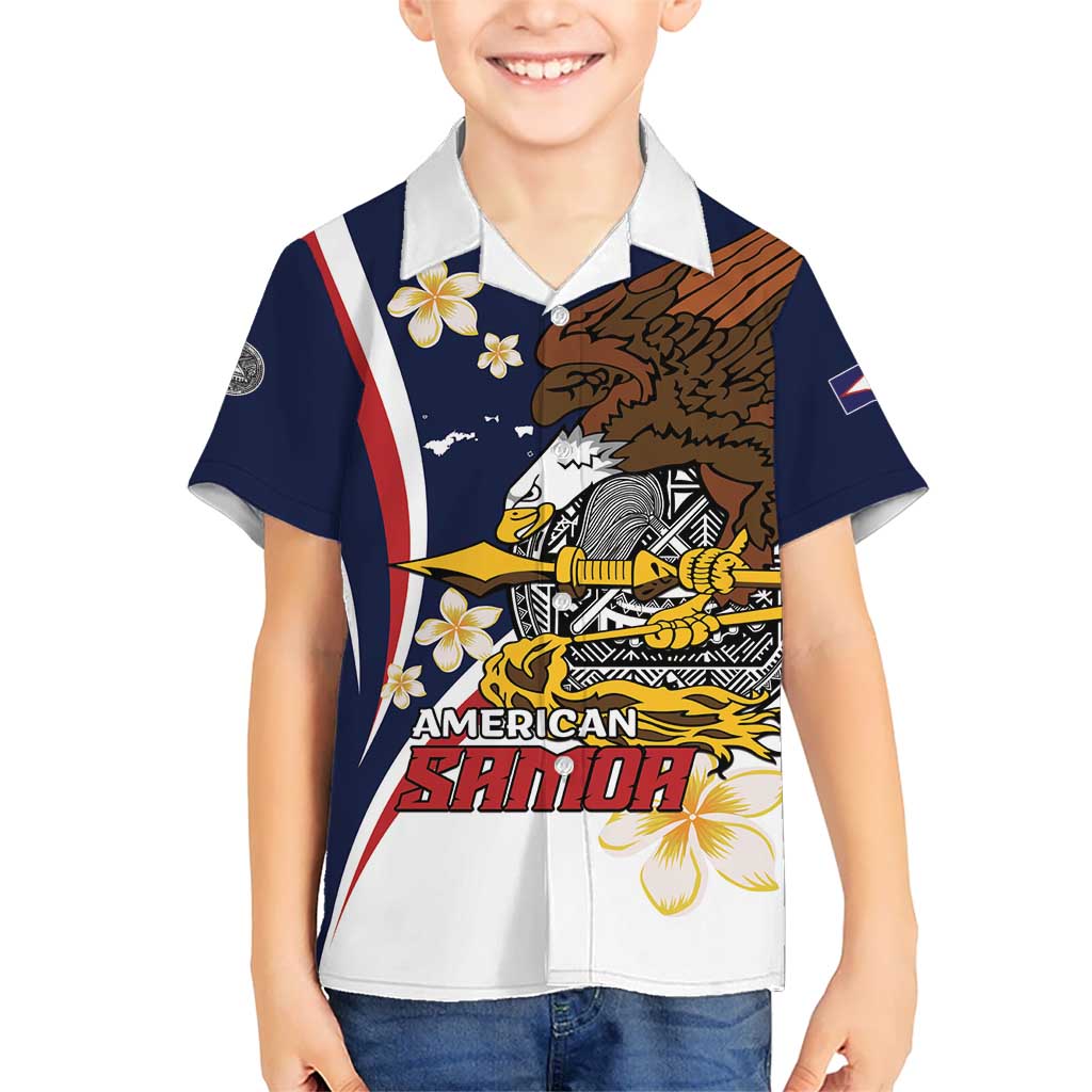 Personalized American Samoa Kid Hawaiian Shirt Amerika Samoa Bald Eagle