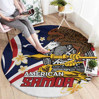 Personalized American Samoa Round Carpet Amerika Samoa Bald Eagle