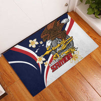 Personalized American Samoa Rubber Doormat Amerika Samoa Bald Eagle