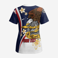Personalized American Samoa Scrub Top Amerika Samoa Bald Eagle LT01 - Polynesian Pride