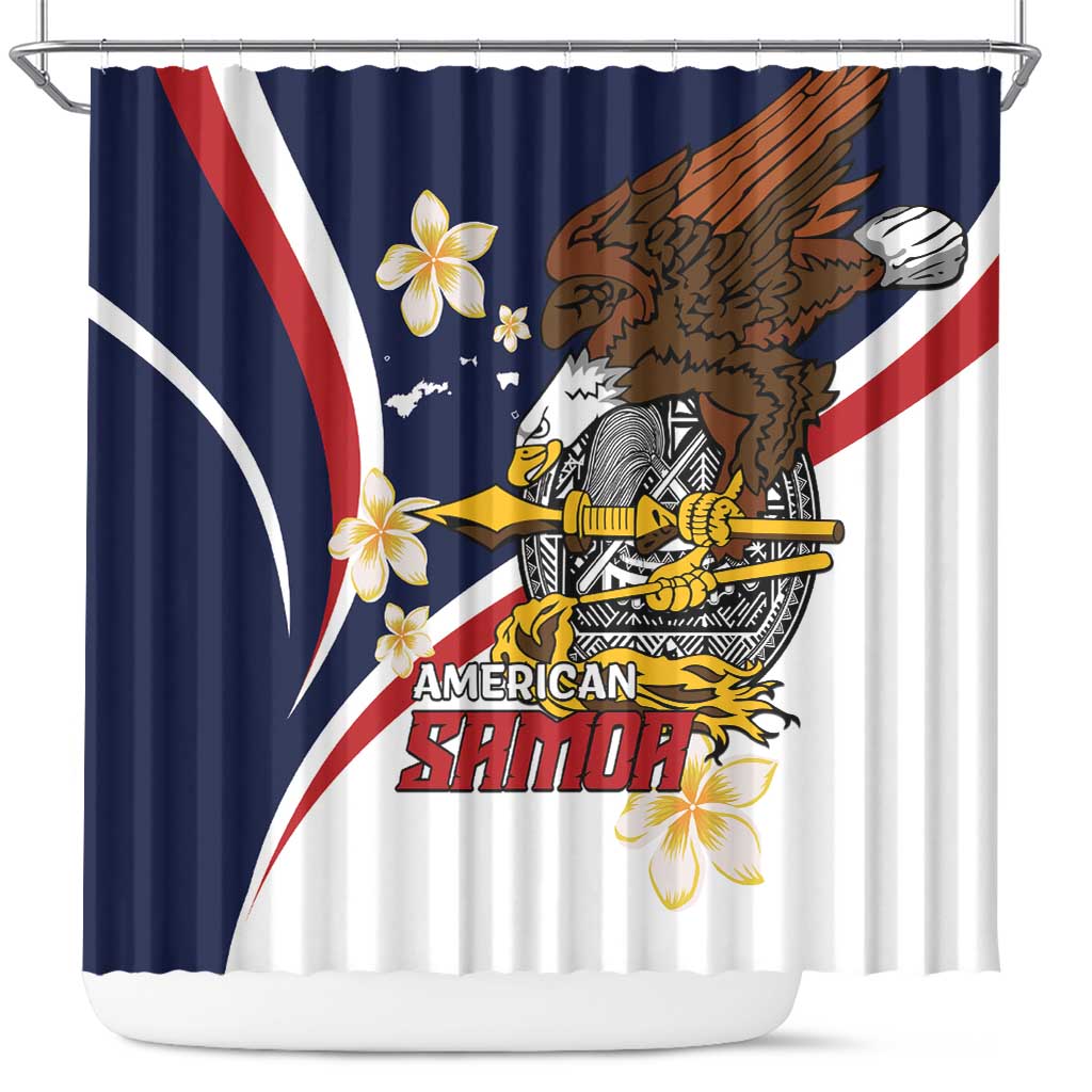 Personalized American Samoa Shower Curtain Amerika Samoa Bald Eagle