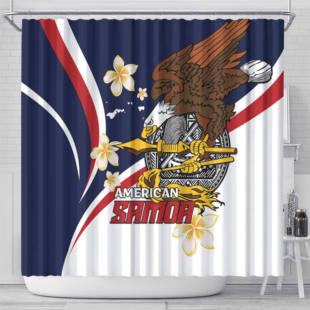 Personalized American Samoa Shower Curtain Amerika Samoa Bald Eagle