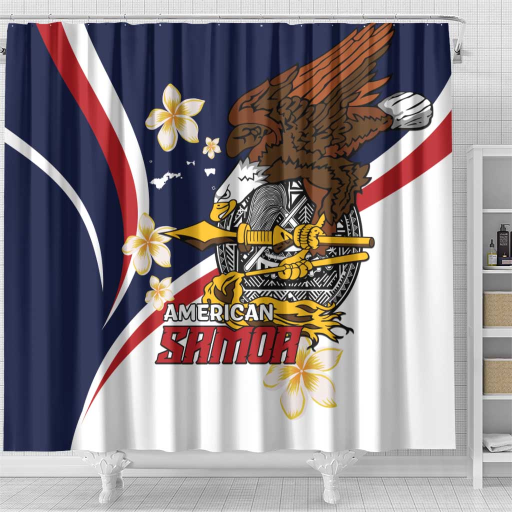 Personalized American Samoa Shower Curtain Amerika Samoa Bald Eagle