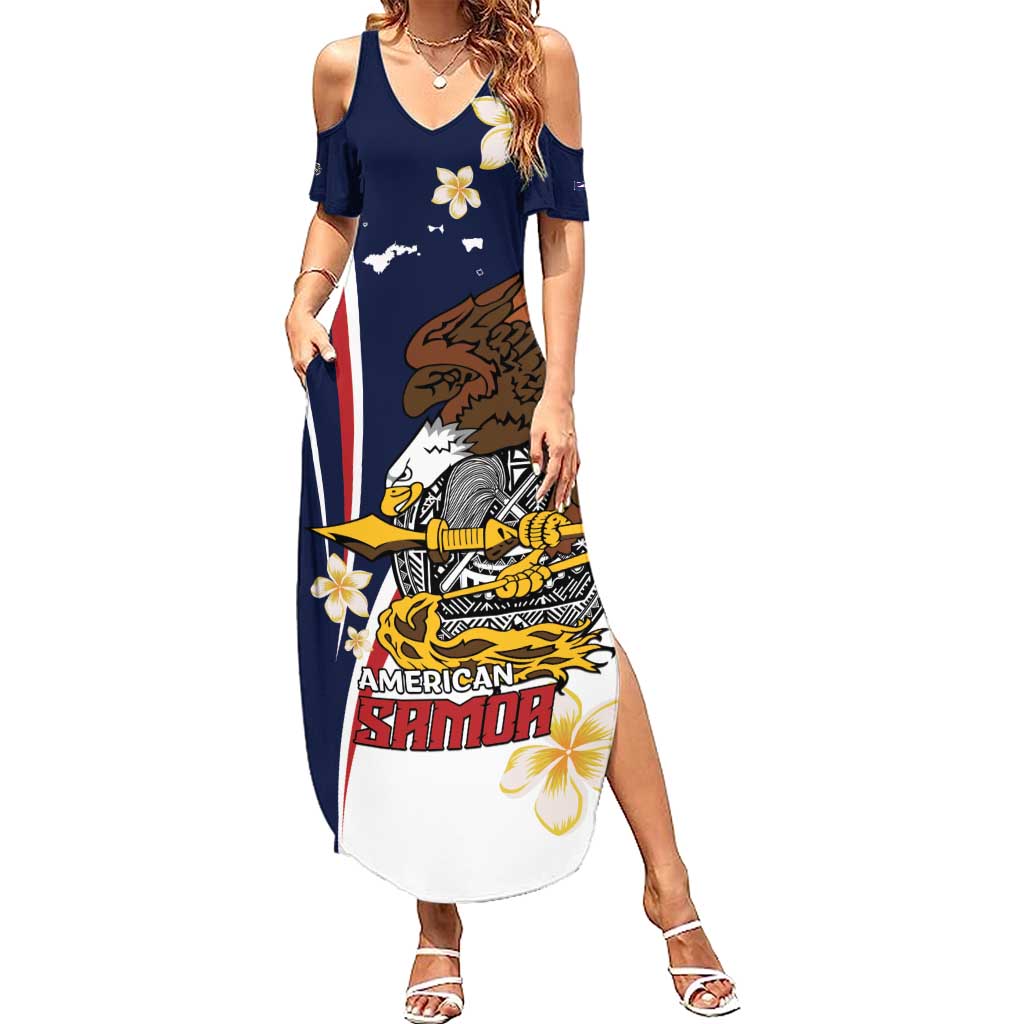 Personalized American Samoa Summer Maxi Dress Amerika Samoa Bald Eagle