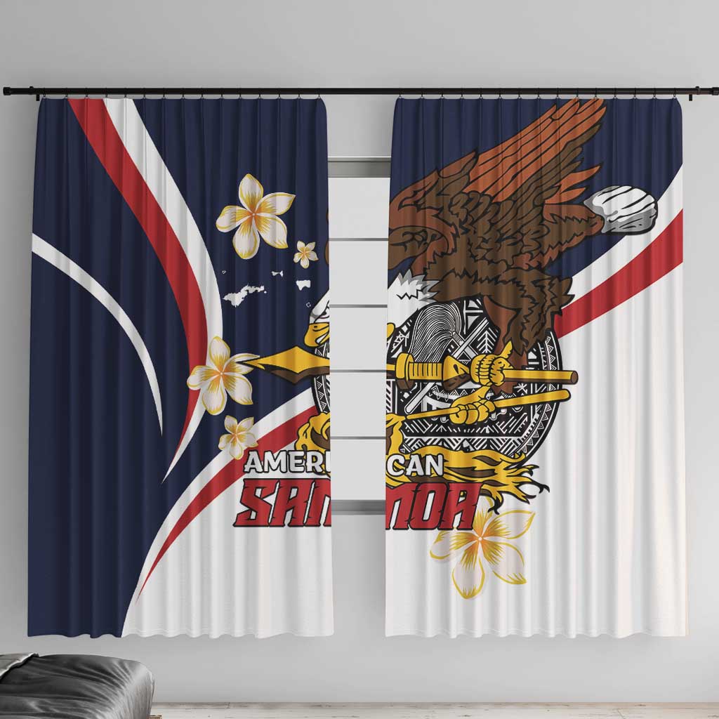 Personalized American Samoa Window Curtain Amerika Samoa Bald Eagle LT01 With Hooks Blue - Polynesian Pride