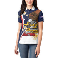 Personalized American Samoa Women Polo Shirt Amerika Samoa Bald Eagle
