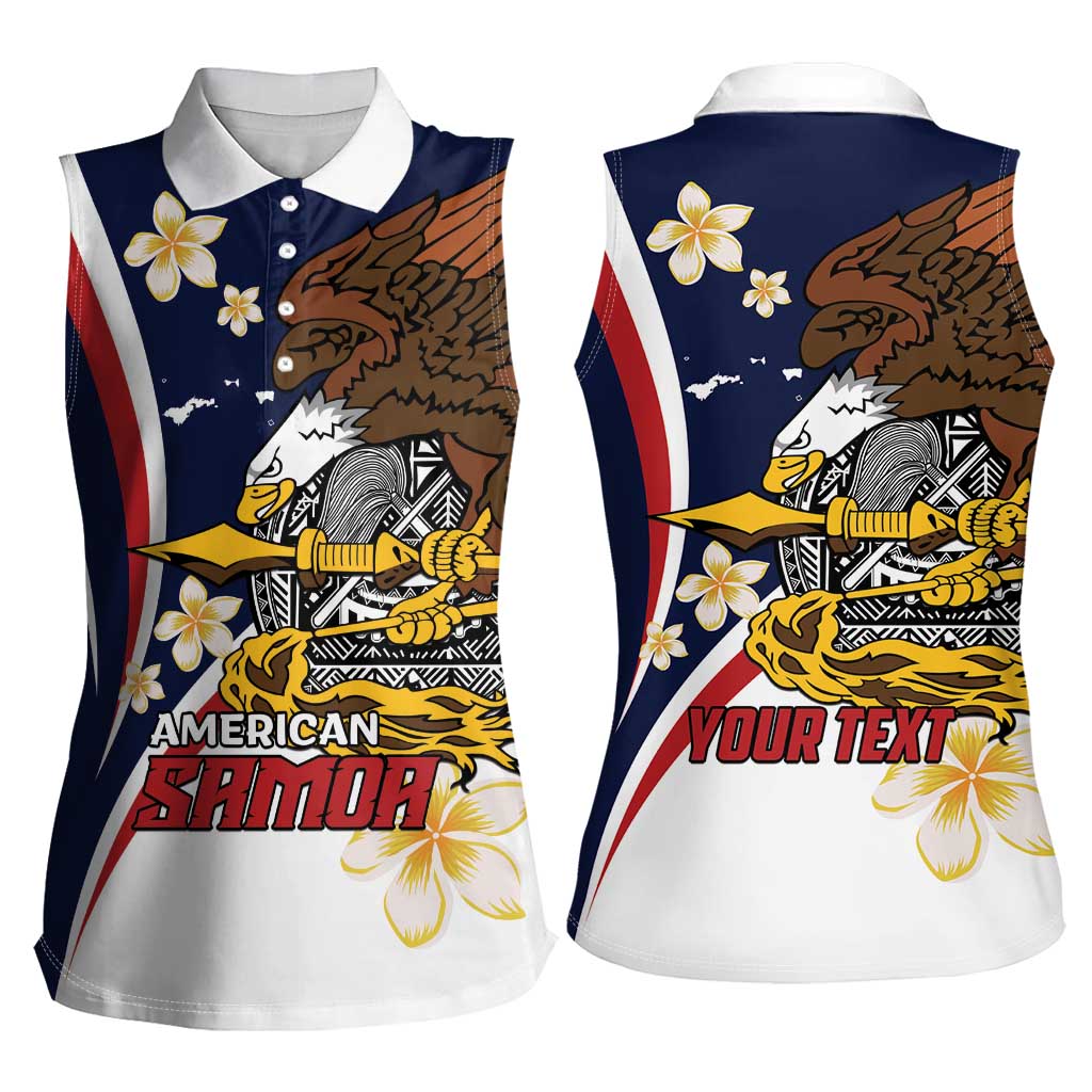 Personalized American Samoa Women Sleeveless Polo Shirt Amerika Samoa Bald Eagle