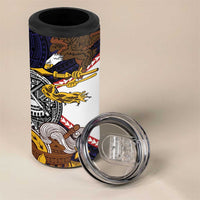 American Samoa Eagle Kava Bowl 4 in 1 Can Cooler Tumbler Plumeria Polynesian Pattern LT01 - Polynesian Pride
