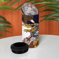 American Samoa Eagle Kava Bowl 4 in 1 Can Cooler Tumbler Plumeria Polynesian Pattern LT01 - Polynesian Pride
