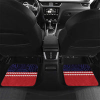 American Samoa Eagle Kava Bowl Car Mats Plumeria Polynesian Pattern LT01 Set 2pcs - Back Black - Polynesian Pride