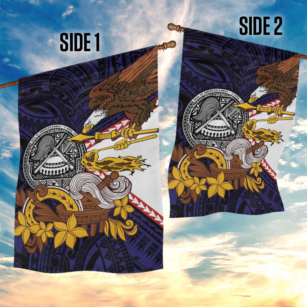 American Samoa Eagle Kava Bowl Garden Flag Plumeria Polynesian Pattern