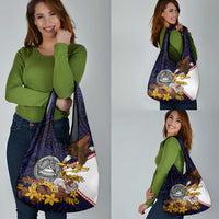 American Samoa Eagle Kava Bowl Grocery Bag Plumeria Polynesian Pattern LT01 - Polynesian Pride