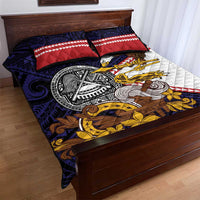 American Samoa Eagle Kava Bowl Quilt Bed Set Plumeria Polynesian Pattern