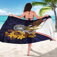 American Samoa Eagle Kava Bowl Sarong Plumeria Polynesian Pattern
