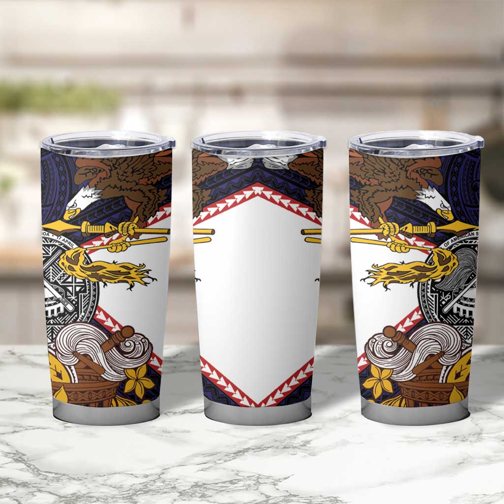 American Samoa Eagle Kava Bowl Tumbler Cup Plumeria Polynesian Pattern LT01 - Polynesian Pride