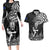 New Zealand Silver Fern Rugby Couples Matching Long Sleeve Bodycon Dress and Hawaiian Shirt Maori Tiki Player With Ta Moko Tribal LT01 Black - Polynesian Pride