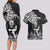 New Zealand Silver Fern Rugby Couples Matching Long Sleeve Bodycon Dress and Hawaiian Shirt Maori Tiki Player With Ta Moko Tribal LT01 - Polynesian Pride