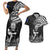 Custom New Zealand Silver Fern Rugby Couples Matching Short Sleeve Bodycon Dress and Hawaiian Shirt Maori Tiki Player With Ta Moko Tribal LT01 Black - Polynesian Pride