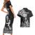 Custom New Zealand Silver Fern Rugby Couples Matching Short Sleeve Bodycon Dress and Hawaiian Shirt Maori Tiki Player With Ta Moko Tribal LT01 - Polynesian Pride