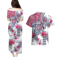 Hawaii Kakau Mix Paisley Pattern Couples Matching Puletasi Dress and Hawaiian Shirt Polynesian Tropical Unique Style LT01 - Polynesian Pride