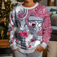 Hawaii Kakau Mix Paisley Pattern Kid Ugly Christmas Sweater Polynesian Tropical Unique Style LT01 - Polynesian Pride