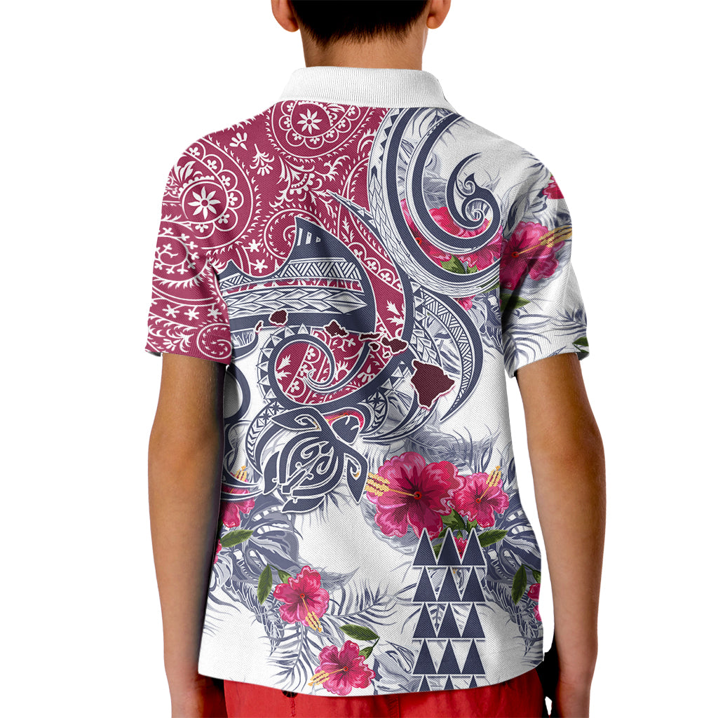 Hawaii Kakau Mix Paisley Pattern Kid Polo Shirt Polynesian Tropical Unique Style LT01 - Polynesian Pride