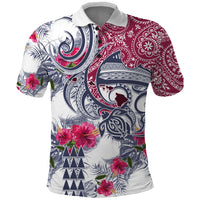 Hawaii Kakau Mix Paisley Pattern Polo Shirt Polynesian Tropical Unique Style LT01 White - Polynesian Pride